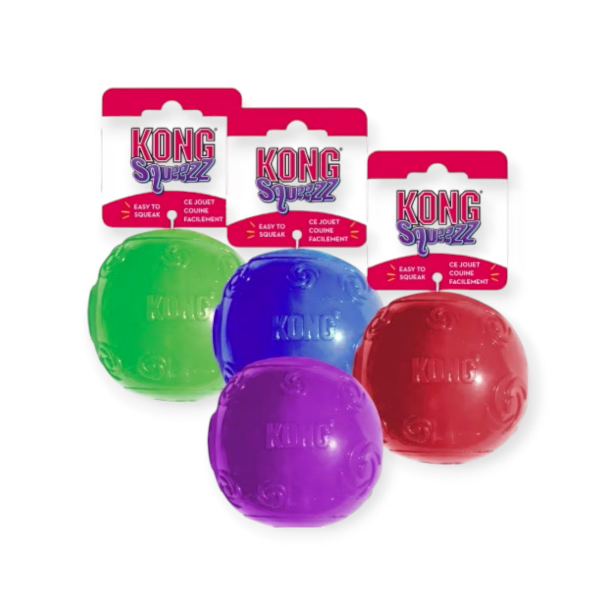 KONG Squeezz Ball M – Slitesterk hundeleke
