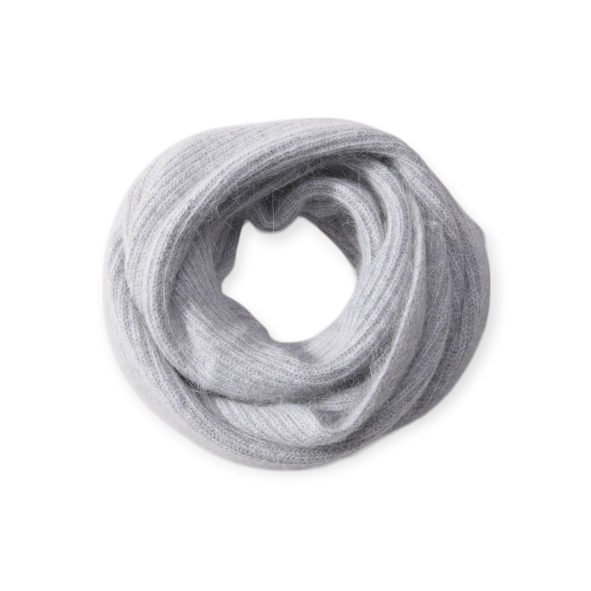 Ribbestrikket Scarf - Light Grey