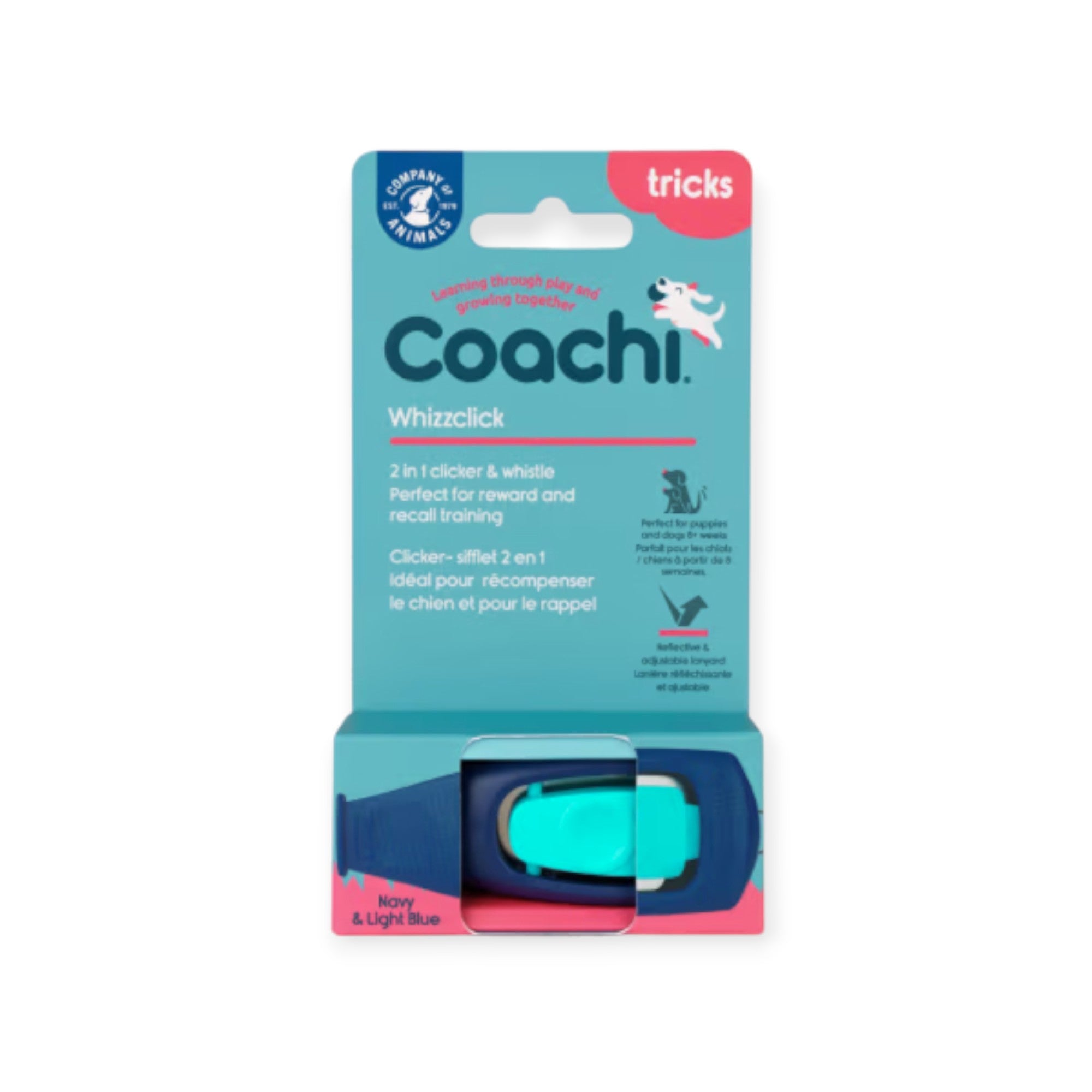 Coachi Whizzclick – Hundefløyte & Klikker i ett (Marineblå/Turkis)